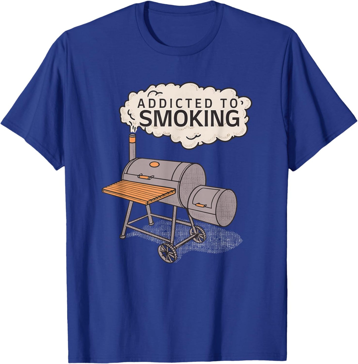 Funny Meat Smoker Meme Addicted To Smoking Pun T-Shirt - T-Shirt | Royal