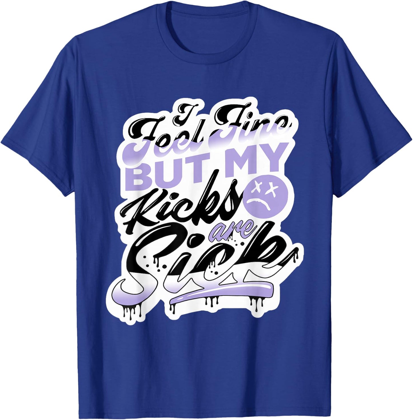 11 Low Pure Violet Feel Fine Shoes Drip Pure Violet 11s T-Shirt - T-Shirt | Royal