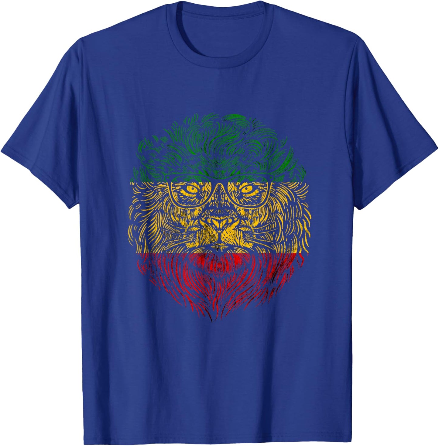 Regga Lion Of Judah Rasta Jamaica Etophian Lion Rastafarian T-Shirt - T-Shirt | Royal