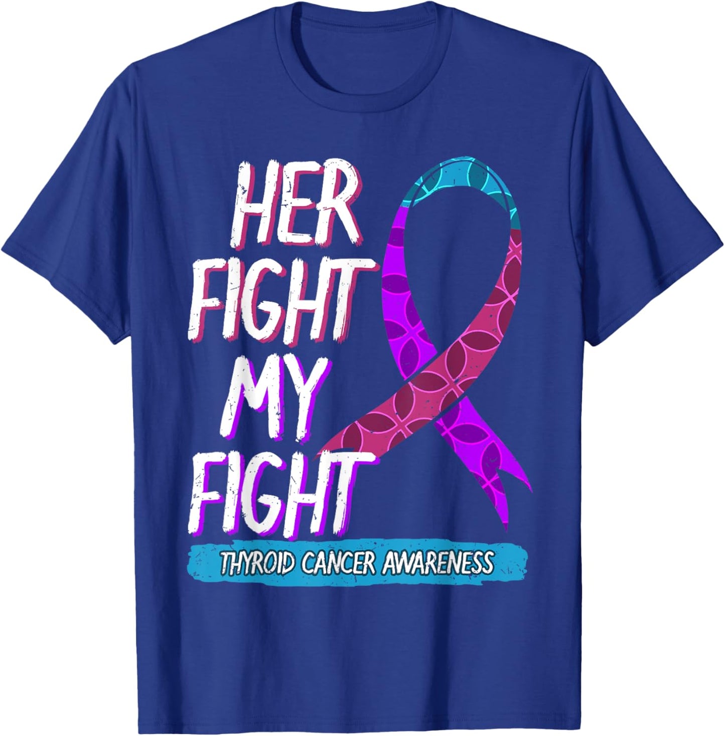 Thyroid Cancer Awareness Ribbon Endocrinologist Gift T-Shirt - T-Shirt | Royal