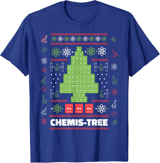 Chemistree Funny Science Christmas Tree Chemistry Chemistry T-Shirt - T-Shirt | Royal