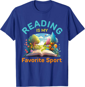 Reading Is My Favorite Sport, Funny Books Reading T-Shirt - T-Shirt | Royal