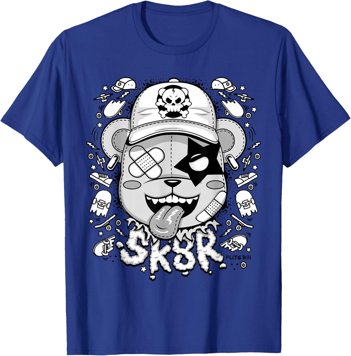 Urban - Graffiti Puppy Skater Sk8r Graphic T-Shirt - T-Shirt | Royal