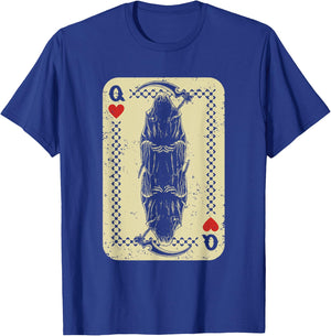 Santa Muerte Calavera Mexico Skeleton Poker Card Death Queen T-Shirt - T-Shirt | Royal