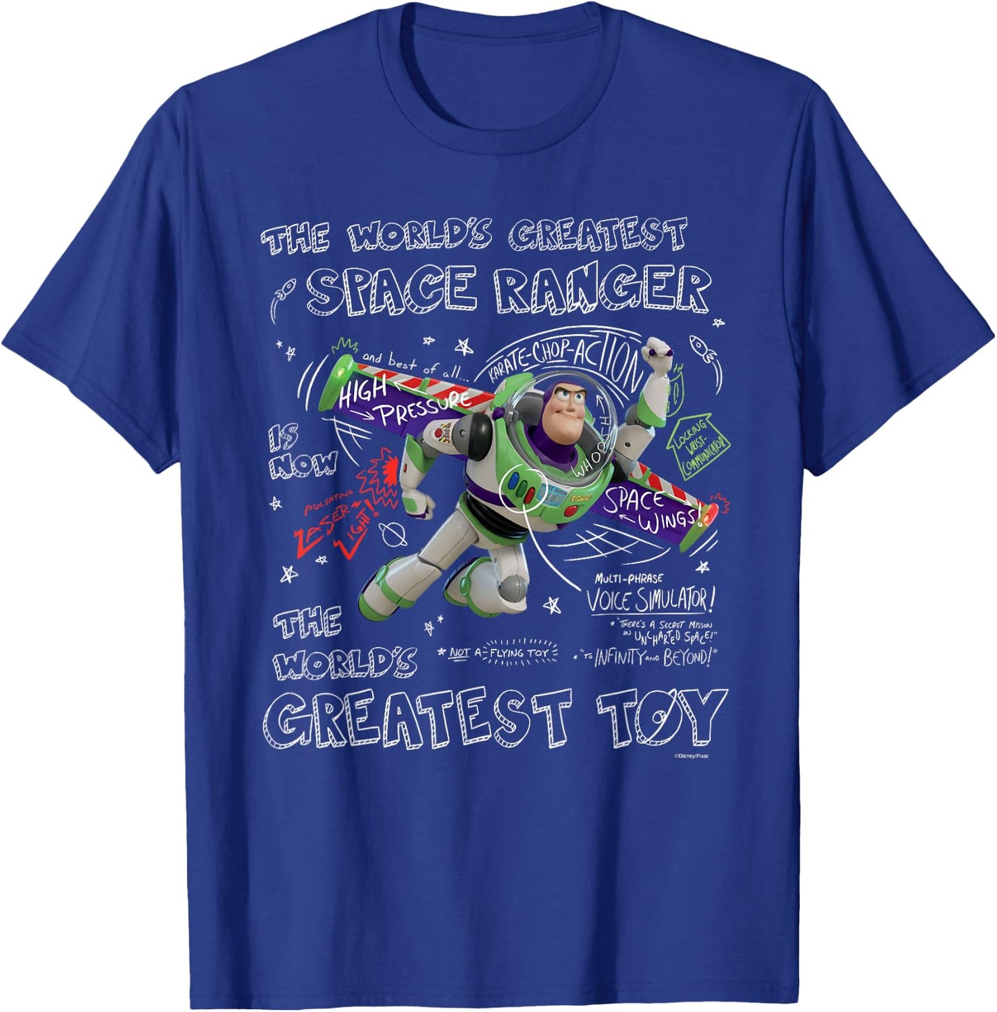 Disney Pixar Toy Story Buzz Lightyear The World's Greatest T-Shirt - T-Shirt | Royal