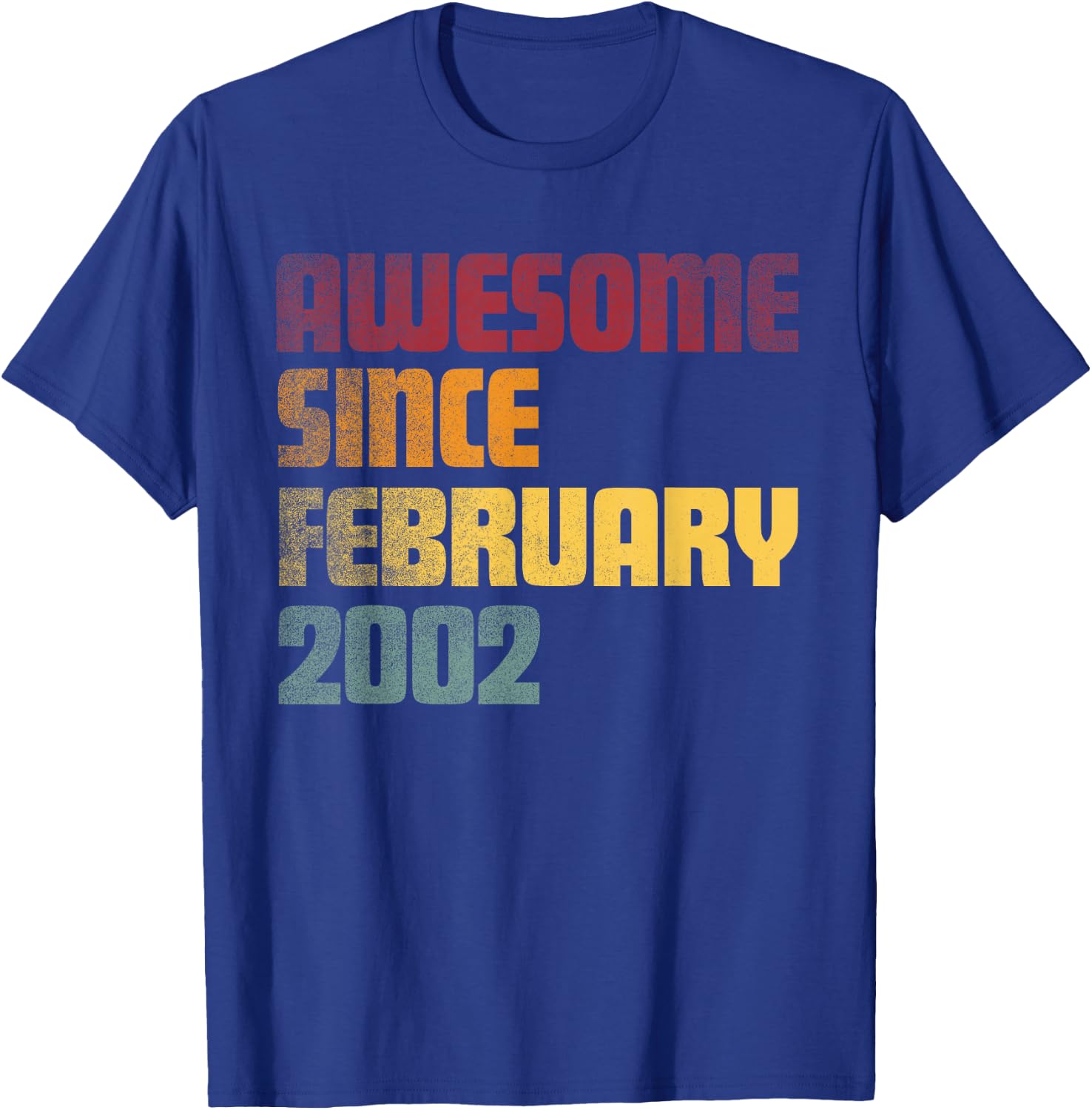 Awesome Since February 2002 24th Birthday - Vintage T-Shirt - T-Shirt | Royal