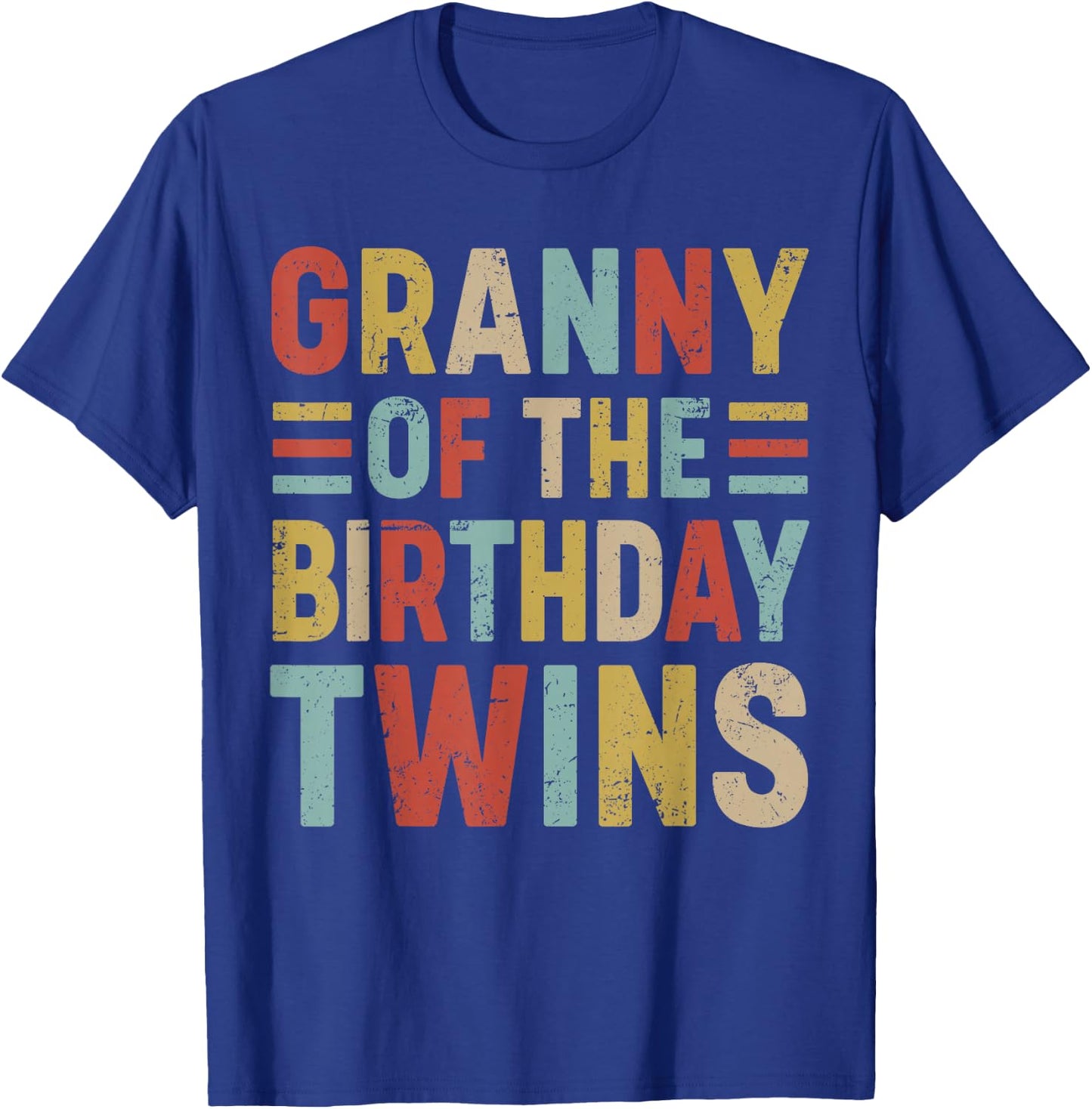 Granny of The Birthday Twins Family Matching Bday Party T-Shirt - T-Shirt | Royal