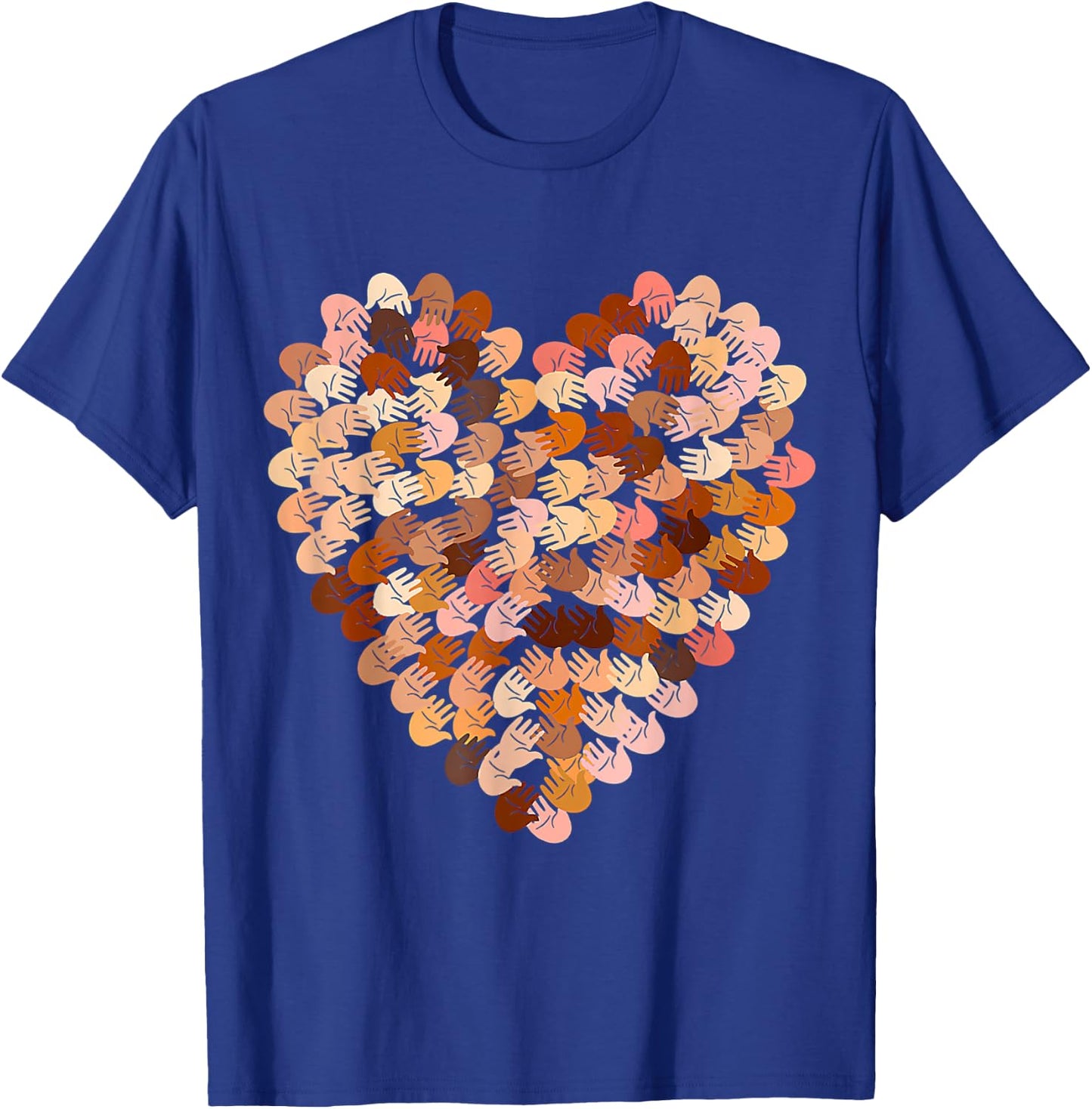 Melanin Hands Heart Valentines Day Black History Month T-Shirt - T-Shirt | Royal
