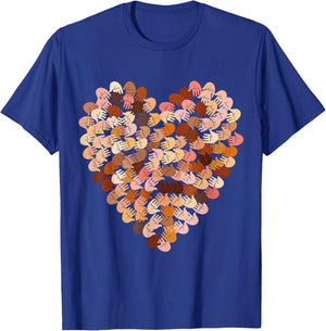 Melanin Hands Heart Valentines Day Black History Month T-Shirt - T-Shirt | Royal
