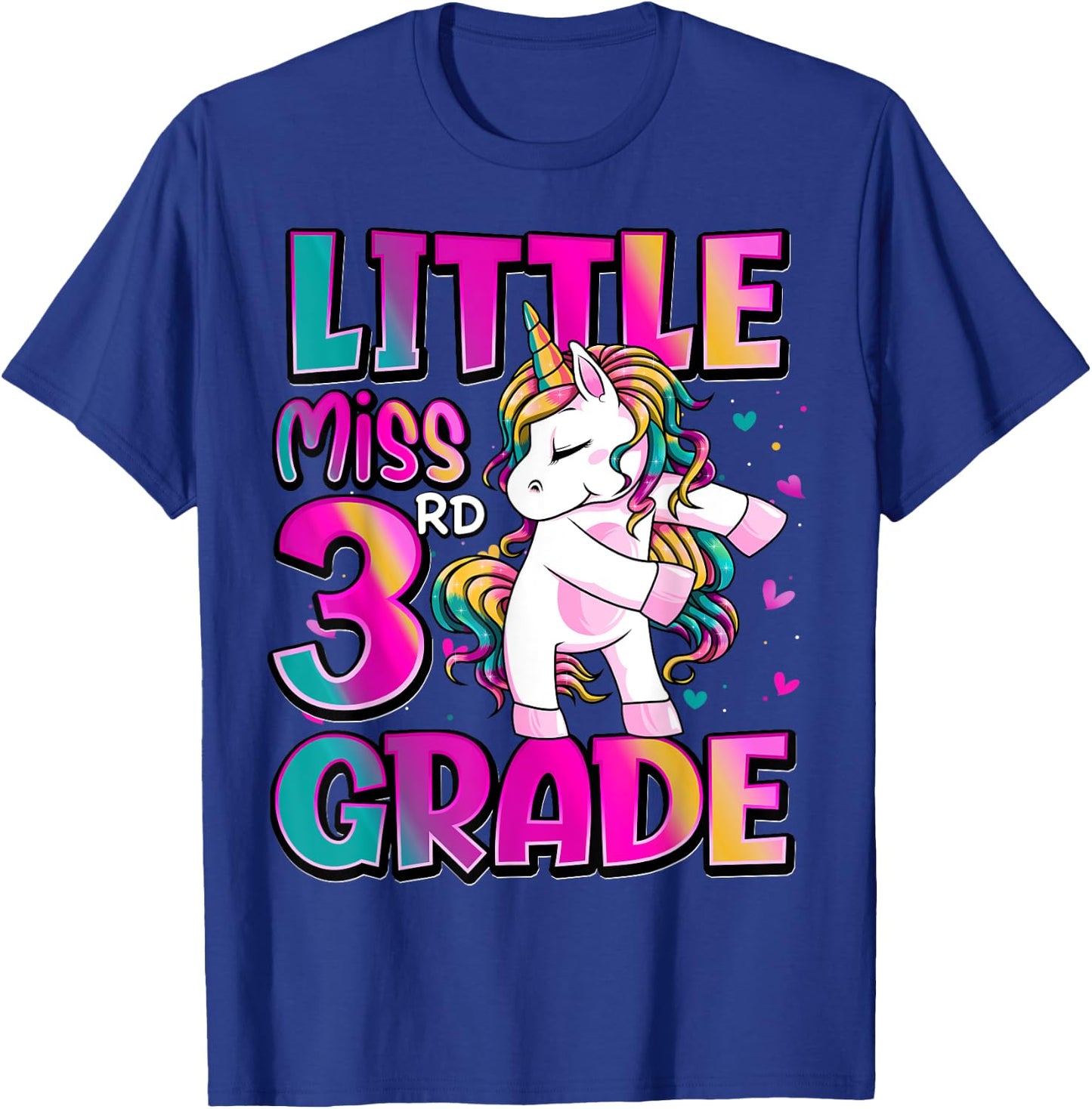 Little Miss 3rd Grade Unicorn Back To School 3rd Grade Girls T-Shirt - T-Shirt | Royal