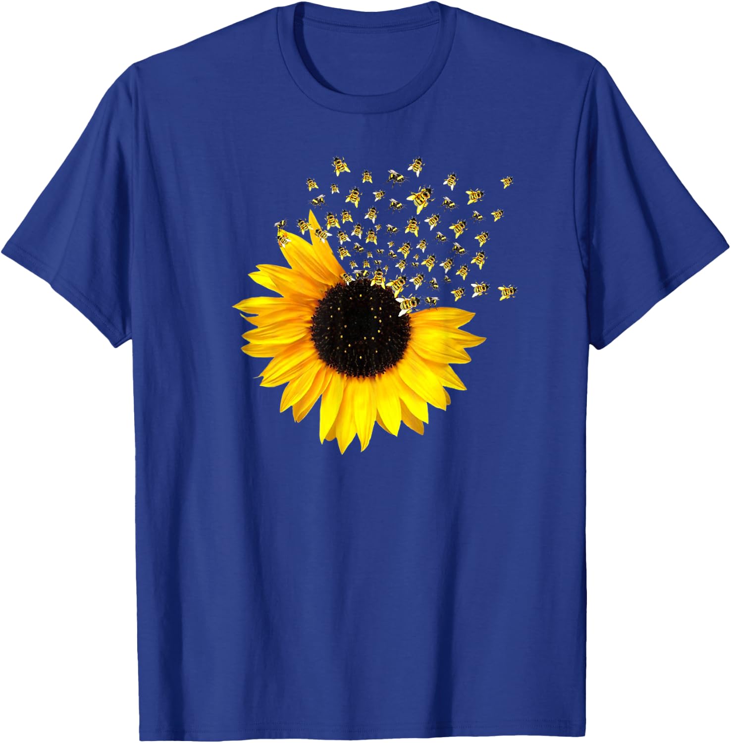Bumble Bee. Honey Bees. Bee Lover. Sunflower. Yellow Flowers T-Shirt - T-Shirt | Royal