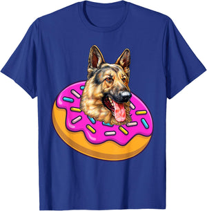 Funny German Shepherd Dog Donut Doughnut Lovers Bakers Kids T-Shirt - T-Shirt | Royal