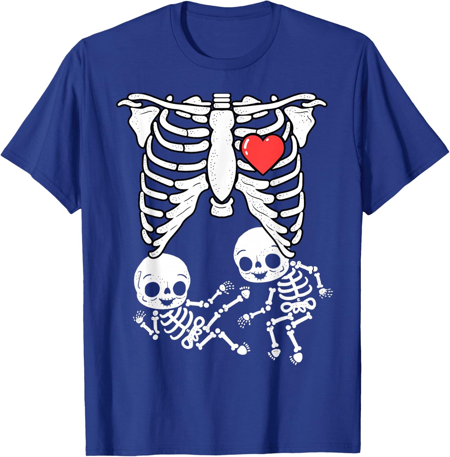 Skeleton Pregnancy Announcement Shirt Boy Twins XRay New Mom T-Shirt - T-Shirt | Royal