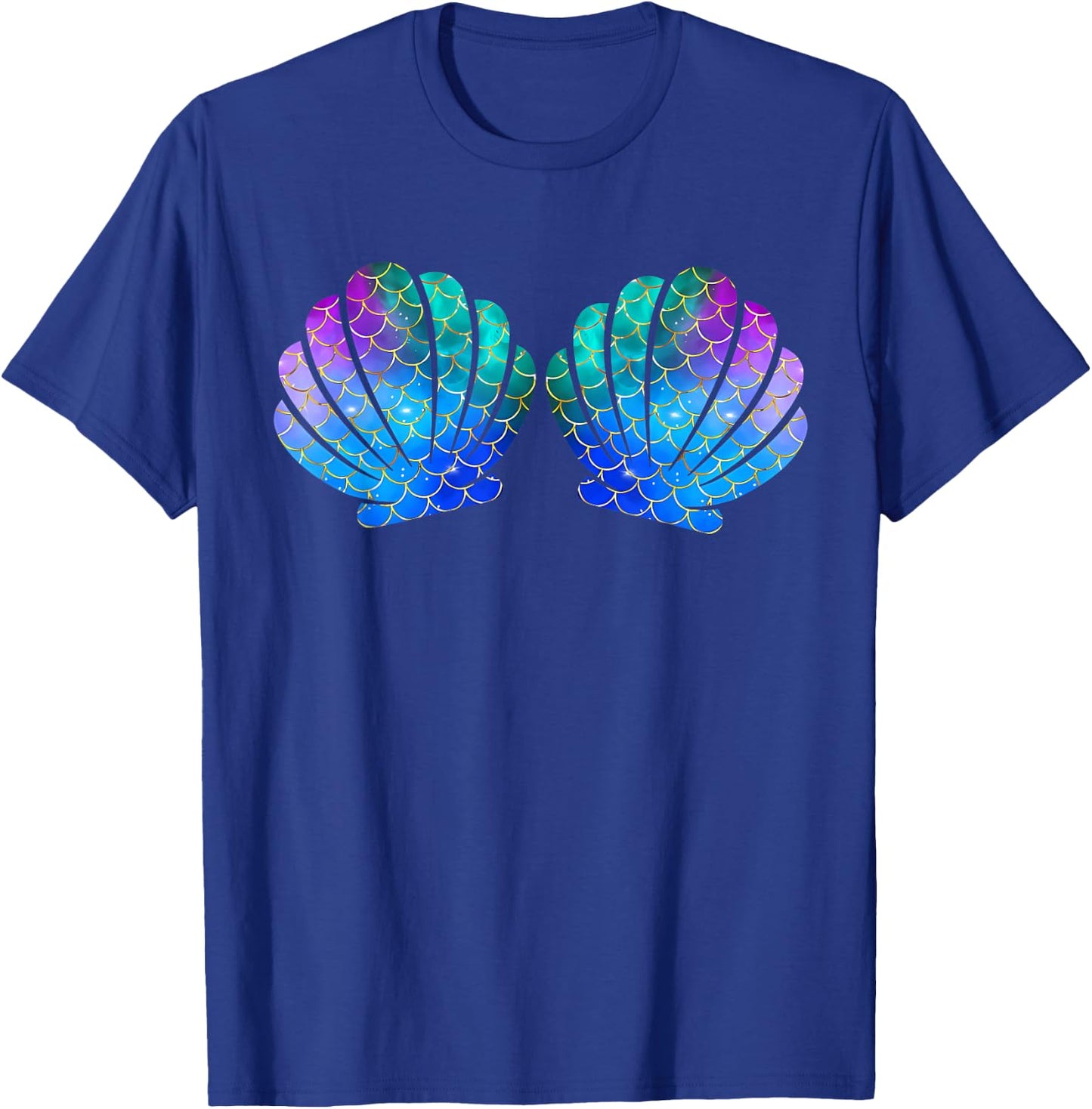Mermaid Sea Shell Bra Costume T-Shirt - T-Shirt | Royal