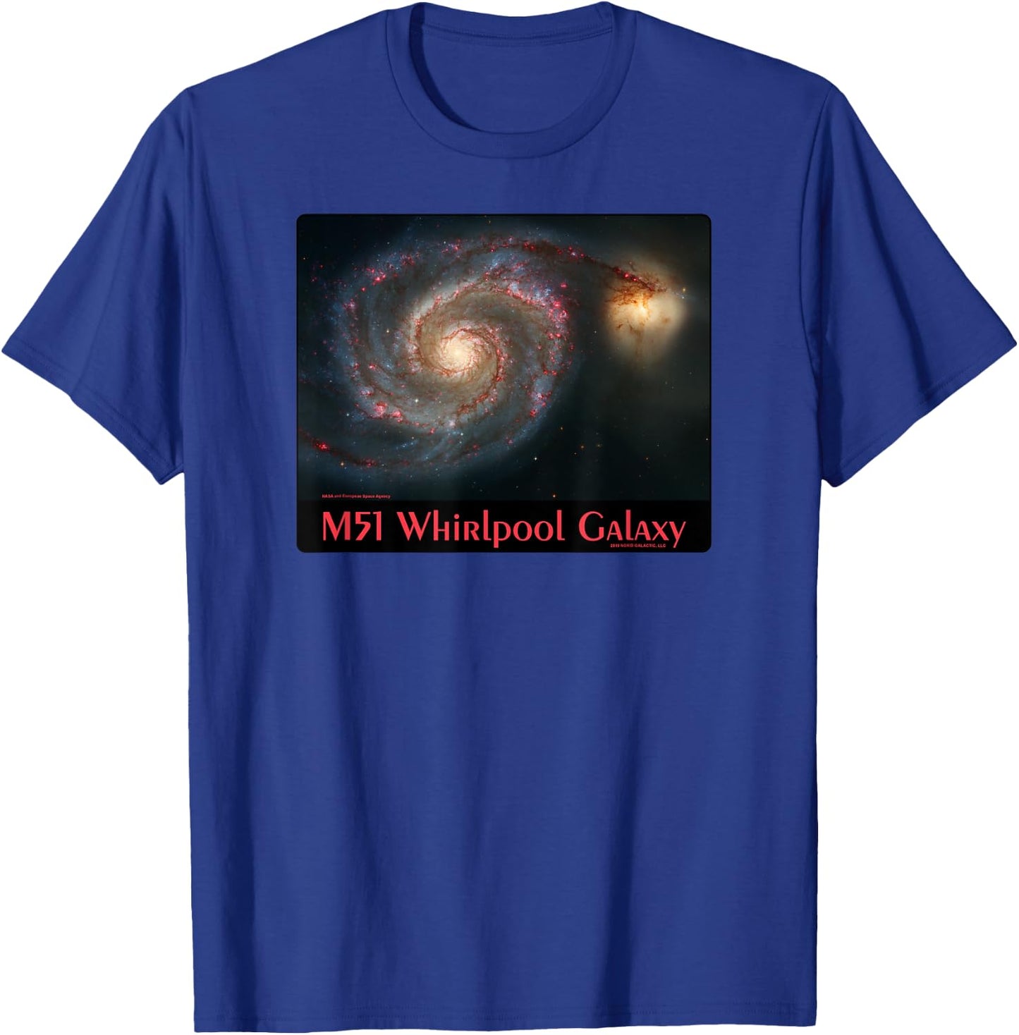 M51 Whirlpool Galaxy Messier Object 51 Space Astronomy T-Shirt - T-Shirt | Royal