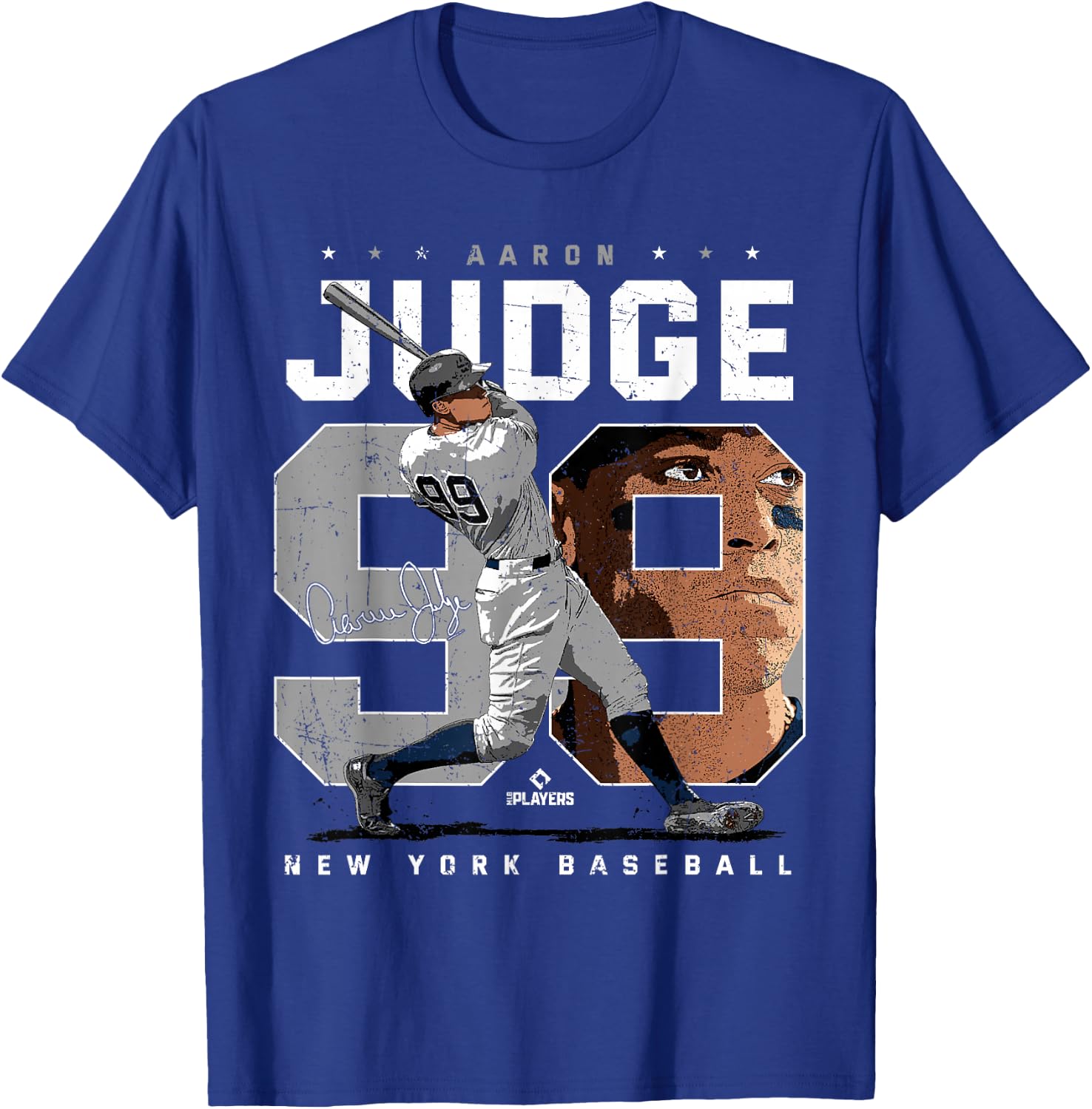 Aaron Judge Number Portrait Baj New York MLBPA Small T-Shirt - T-Shirt | Royal
