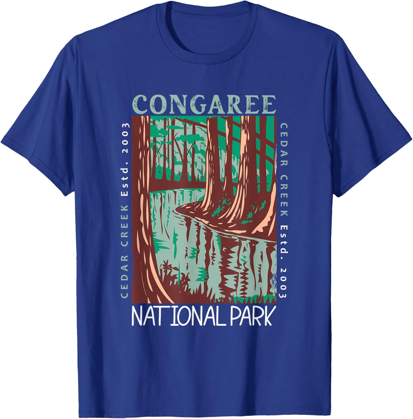 Congaree National Park South Carolina Distressed Vintage T-Shirt - T-Shirt | Royal