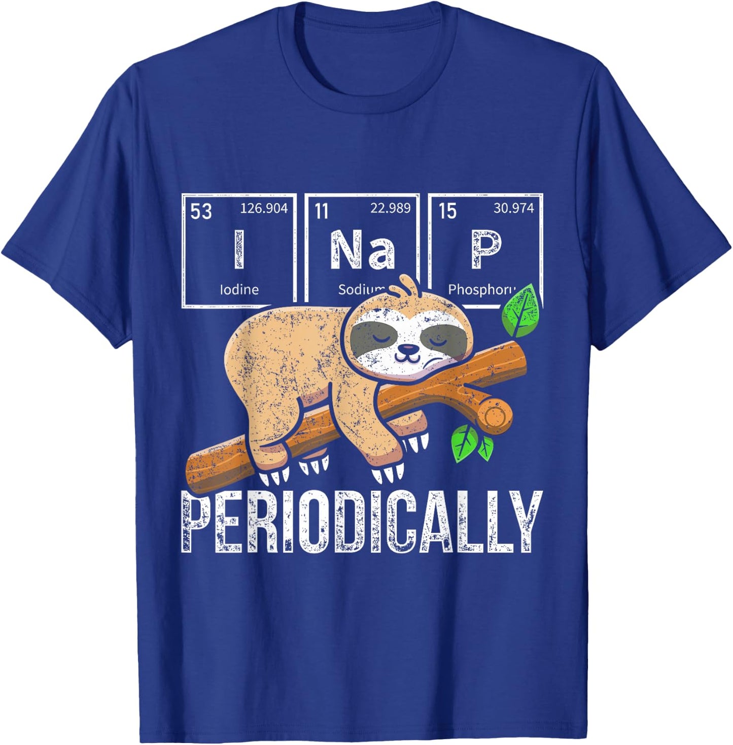 Cute Sloth Animal Periodic Table Science Chemist Chemistry T-Shirt - T-Shirt | Royal