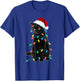 Black Cat Christmas Tree Lights Funny Santa Kitten Led Light T-Shirt - T-Shirt | Royal