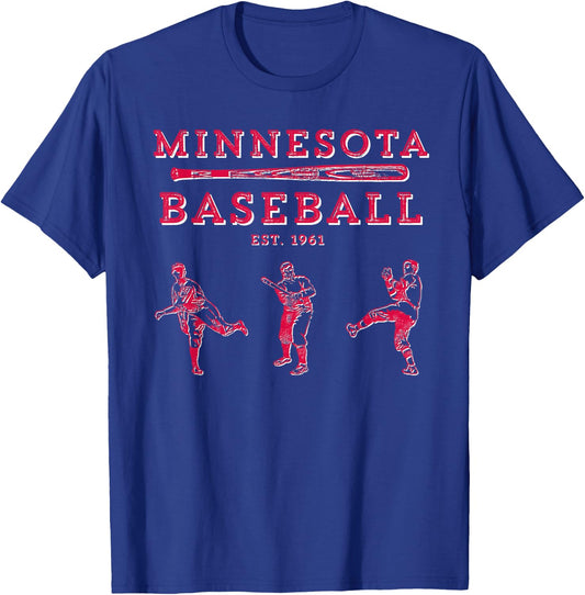Classic Minnesota Baseball Twin Cities Fan Retro T-Shirt - T-Shirt | Royal