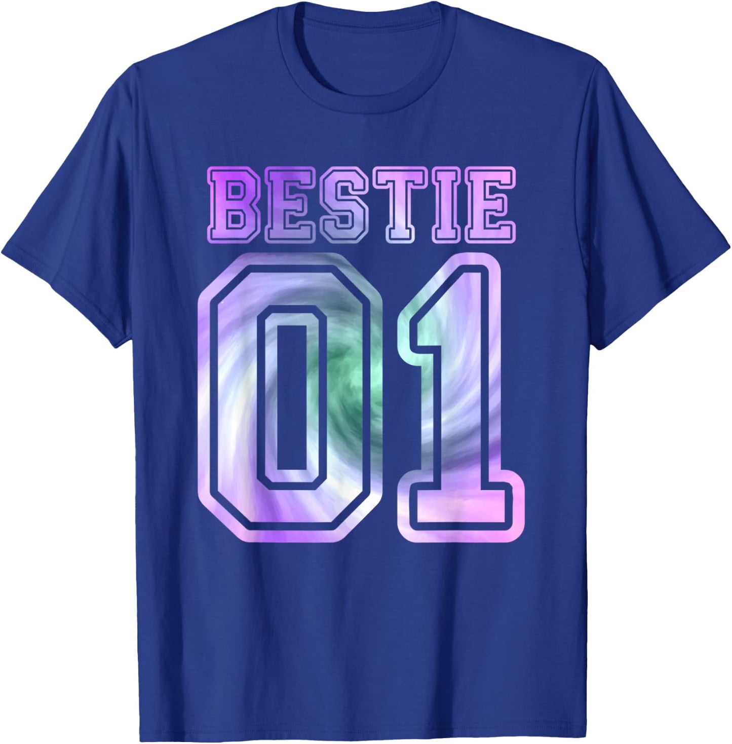 BFF 01 Best Friend Matching Bestie Tie Dye T-Shirt - T-Shirt | Royal