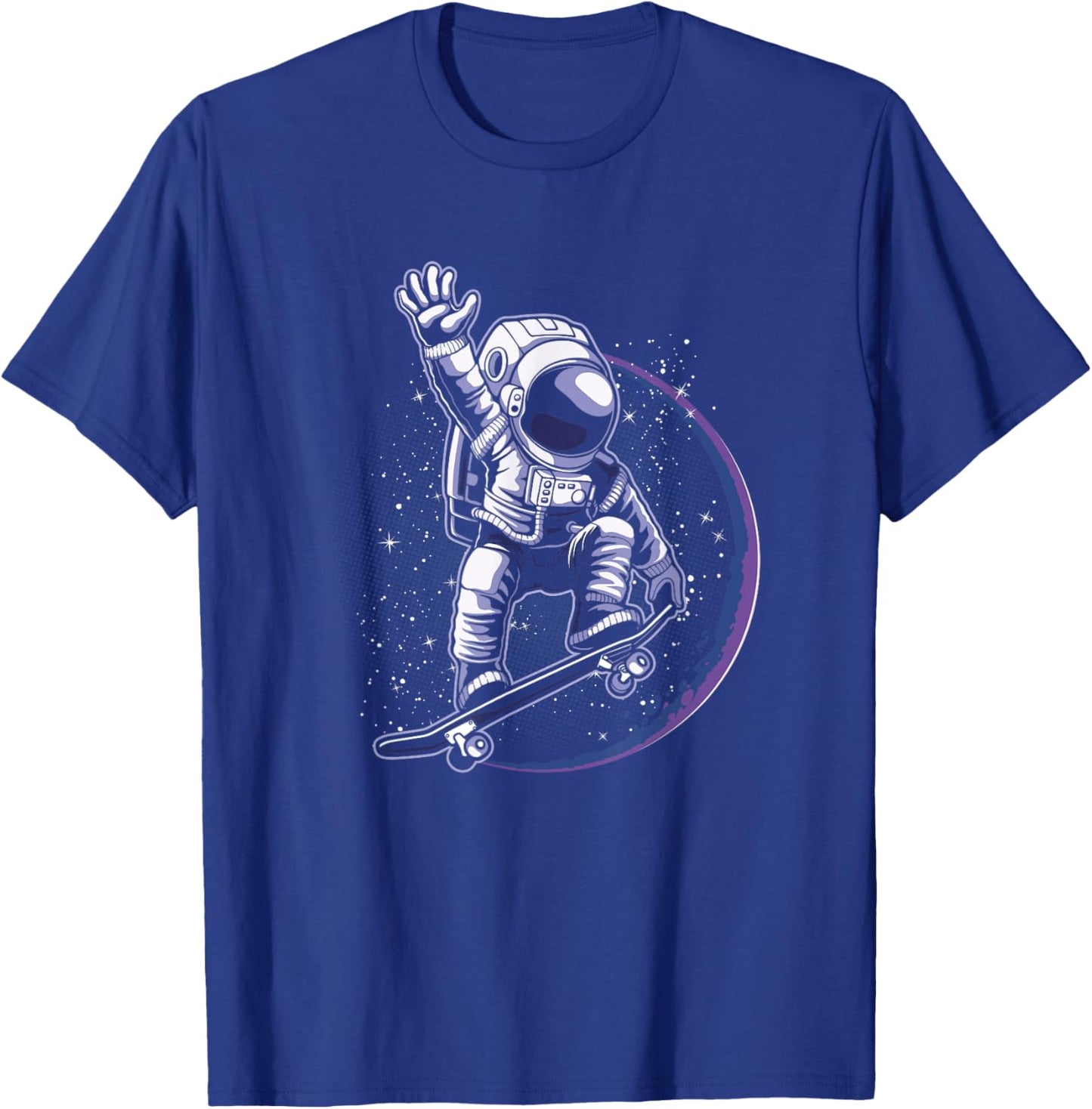 Skateboard Astronaut Skater Skate Skating Space Gift T-Shirt - T-Shirt | Royal