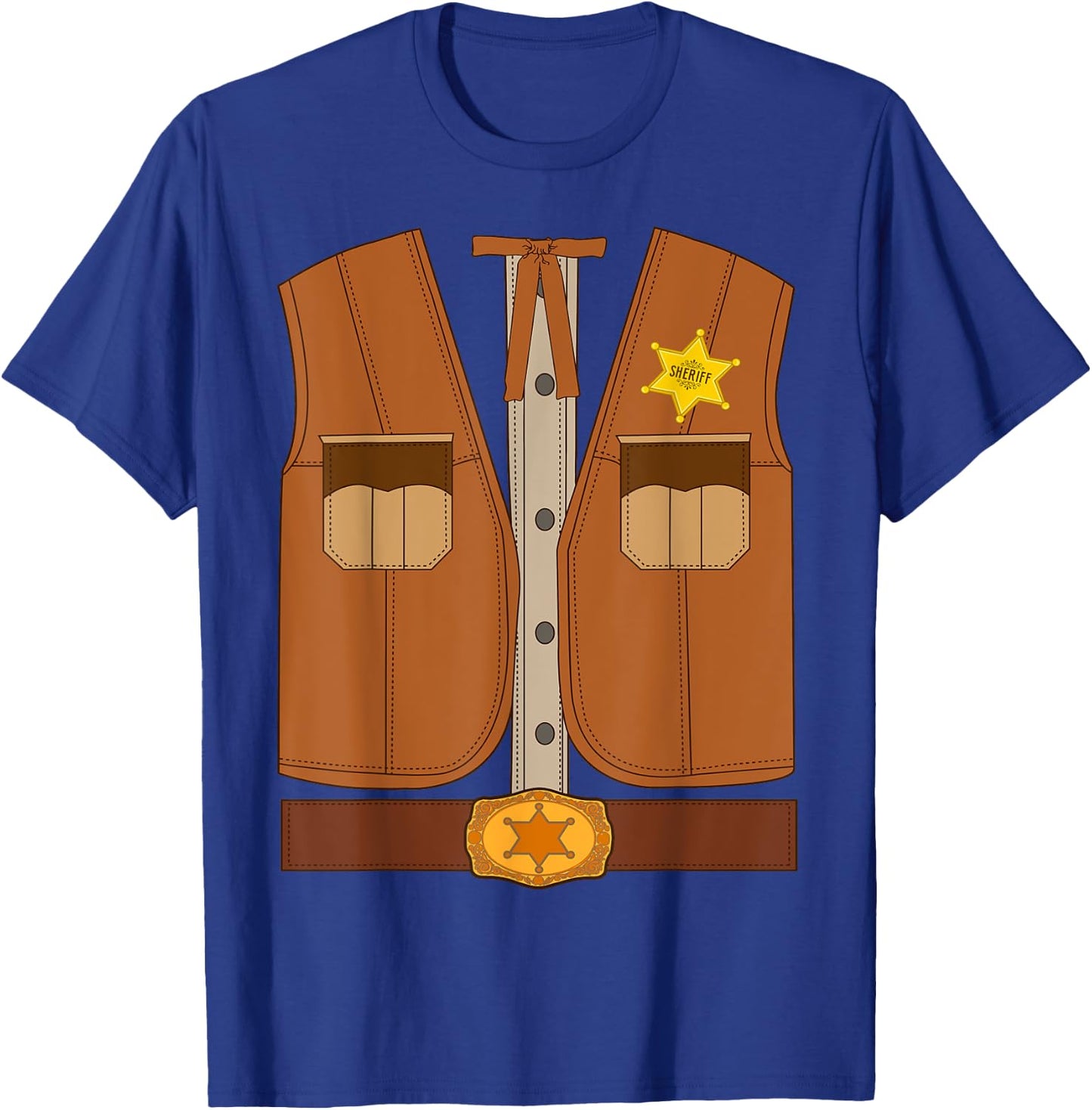 Western Sheriff Halloween Costume Shirt Wild West T-Shirt - T-Shirt | Royal