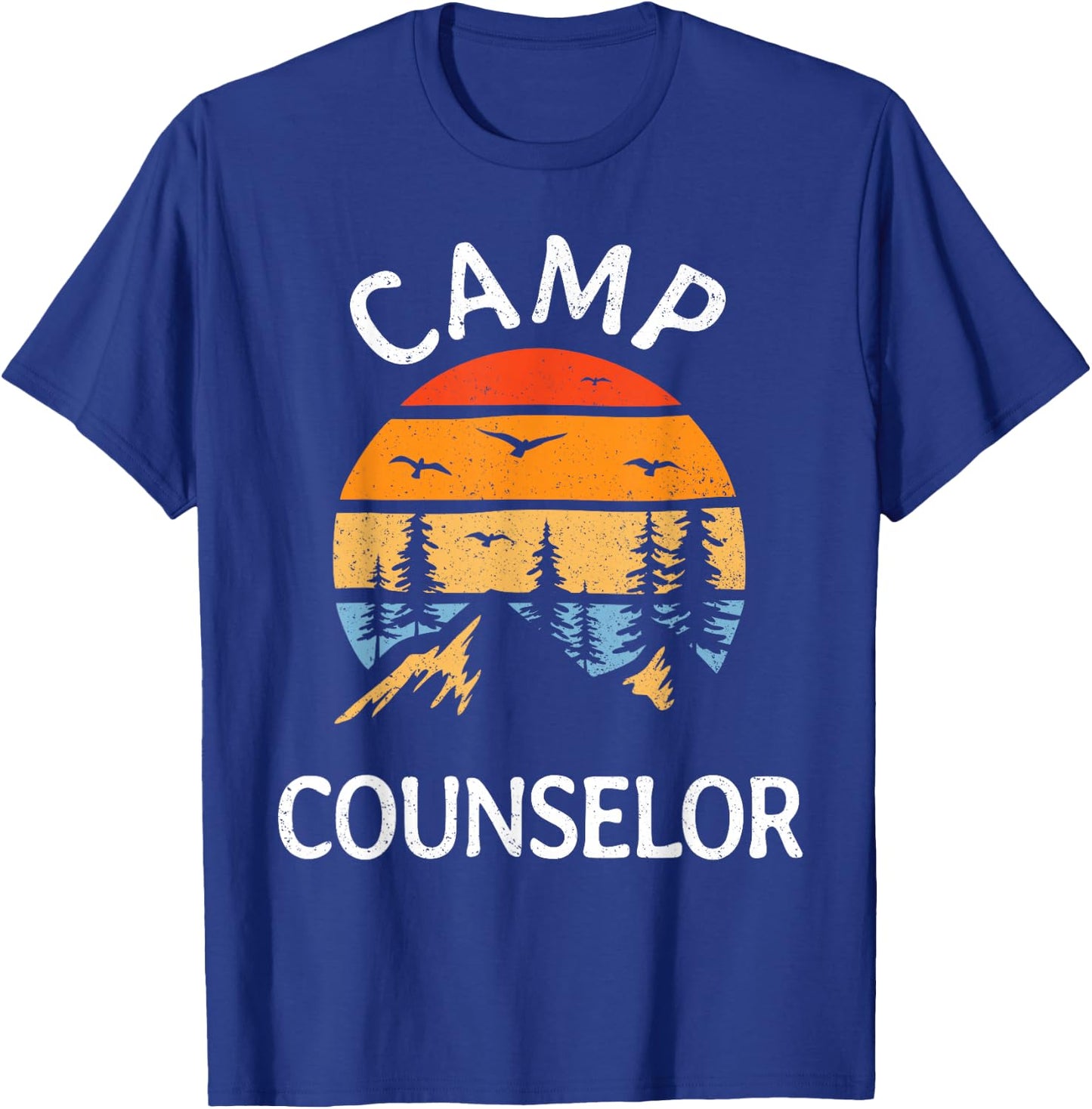 Camp Counselor Retro Summer Director Camper Staff Camping T-Shirt - T-Shirt | Royal