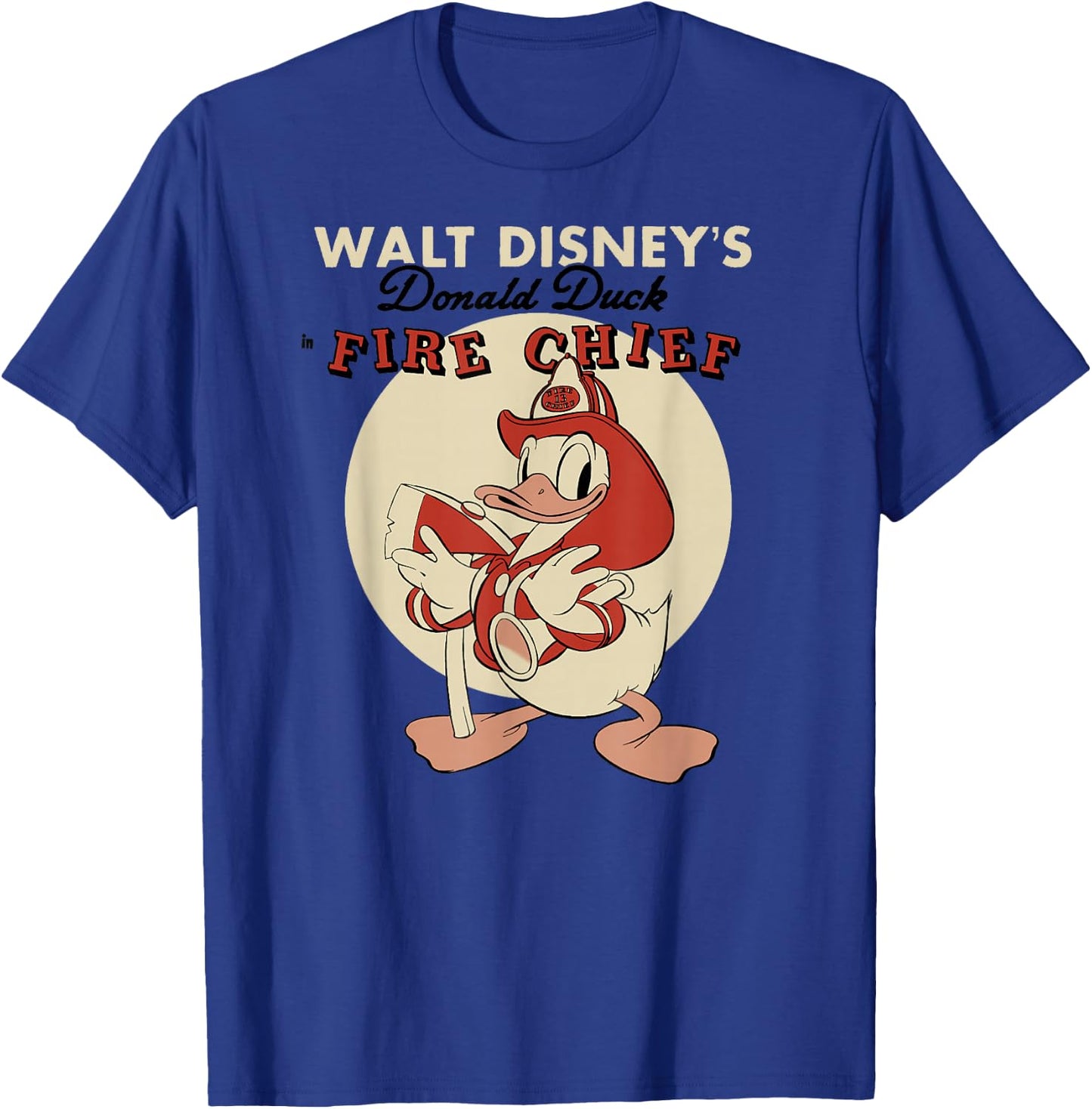 Disney Mickey and Friends Vintage Donald Duck Fire Chief T-Shirt - T-Shirt | Royal