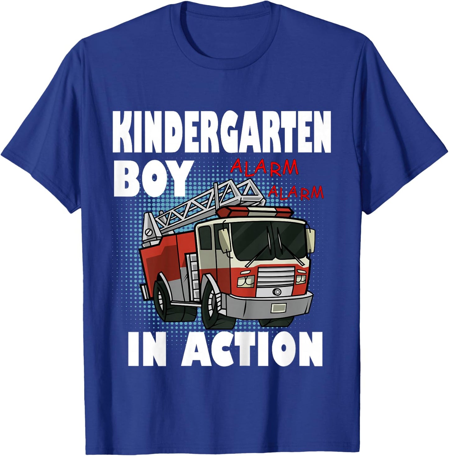 Kids Cool Fire truck in Action Back to School Kindergarten Boy T-Shirt - T-Shirt | Royal