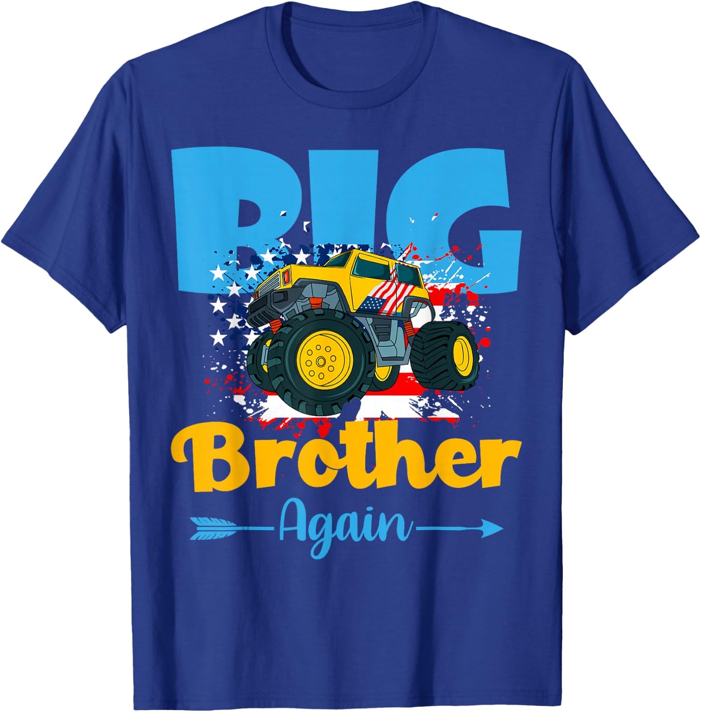 Promoted To Big Brother Again Monster Truck Baby Reveal T-Shirt - T-Shirt | Royal