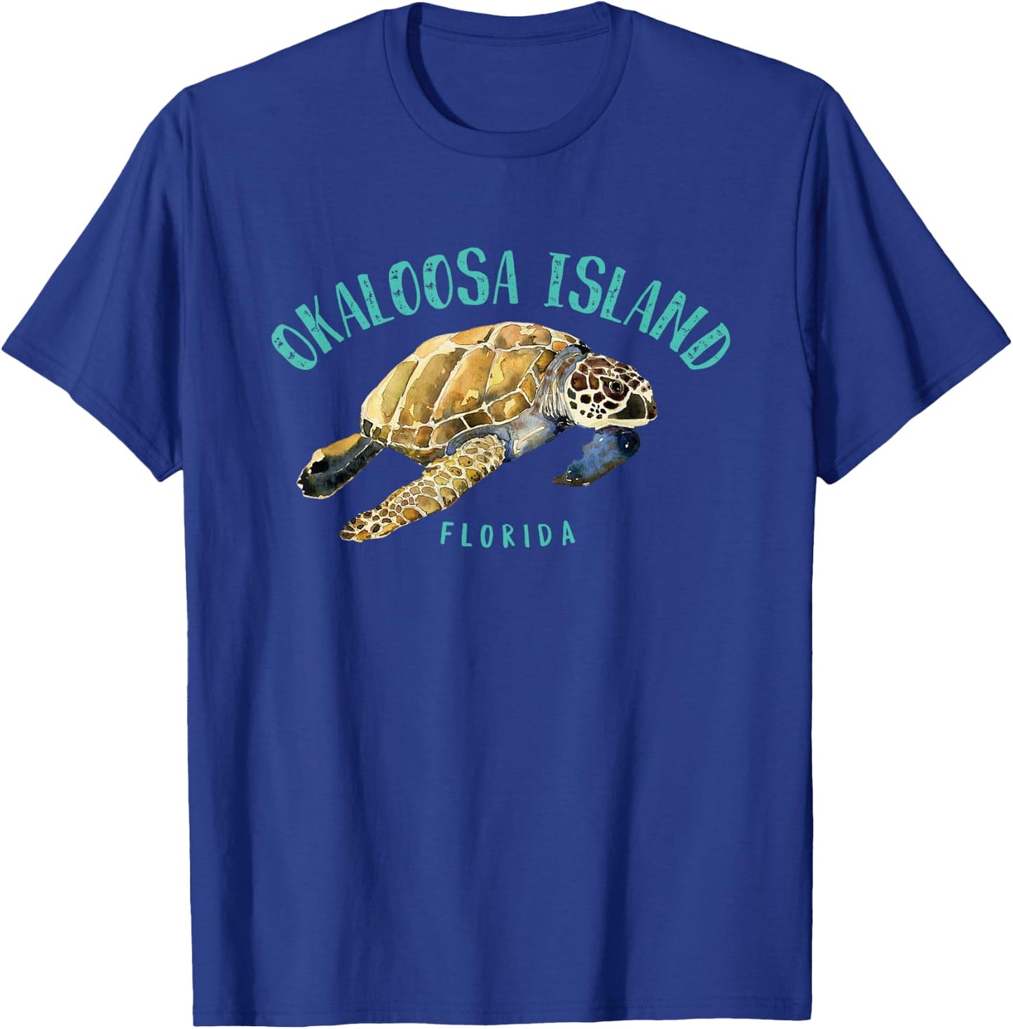Okaloosa Island Florida Sea Turtle Design T-Shirt - T-Shirt | Royal