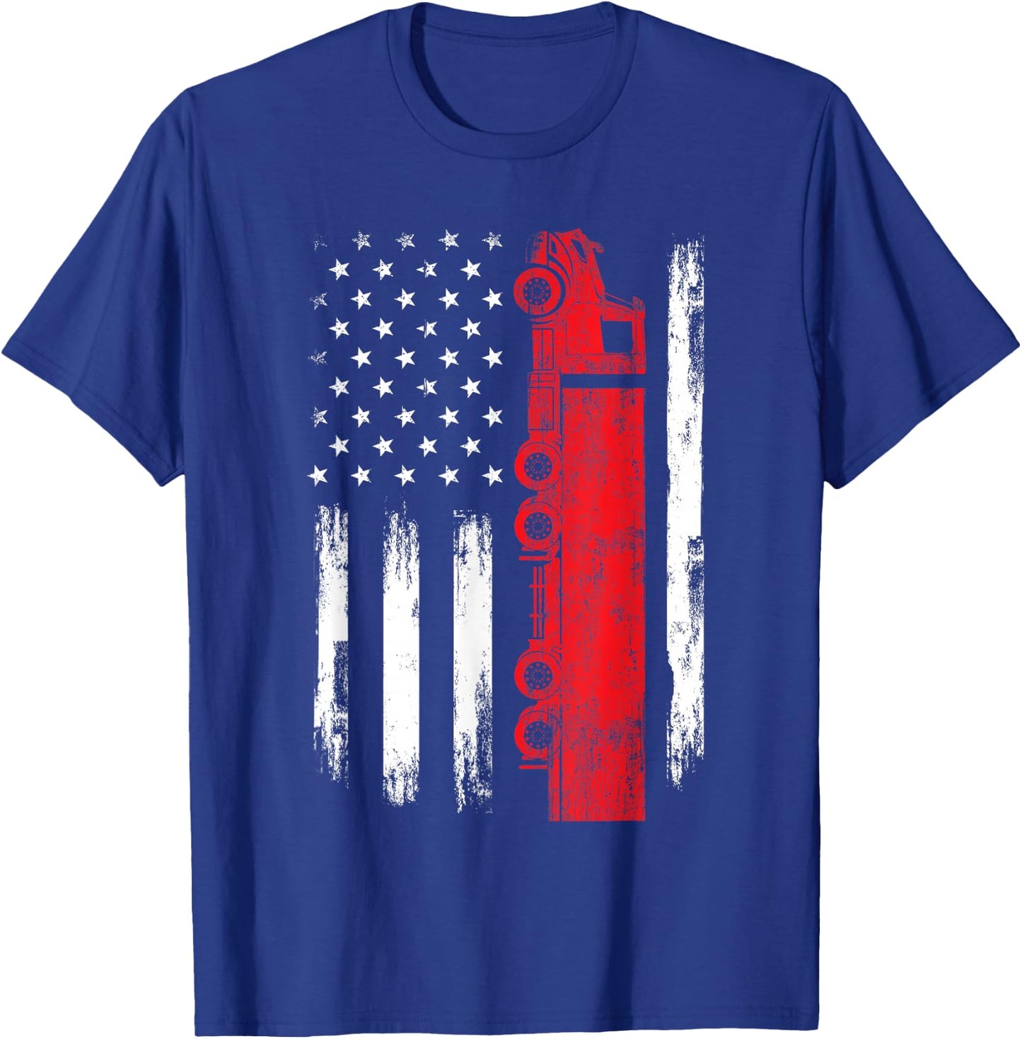 American Flag Truck - Semi Truck Driver Trucking Trucker T-Shirt - T-Shirt | Royal