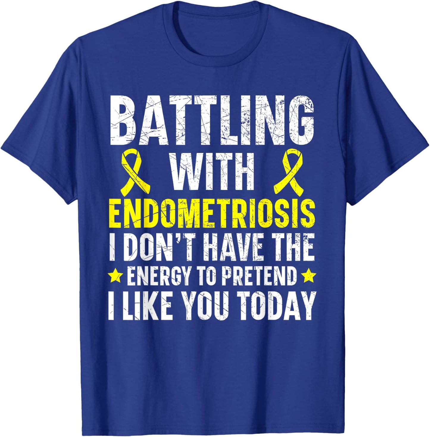Battling With Endometriosis Awareness Disease T-Shirt - T-Shirt | Royal