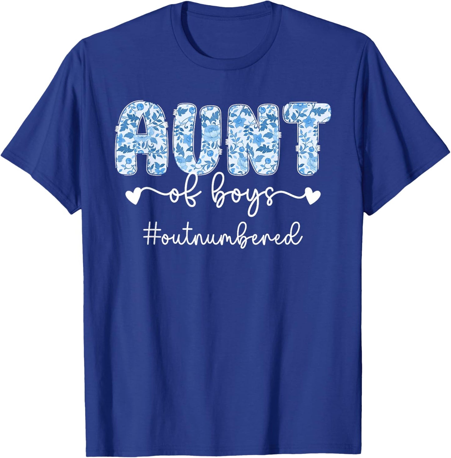 Aunt of Boys Outnumbered Boys Auntie Boy Aunt Boys Aunt T-Shirt - T-Shirt | Royal
