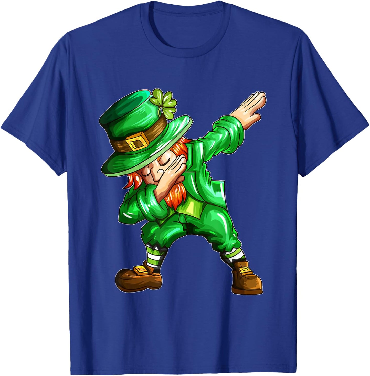 St Patricks Day Dab Dabbing Leprechaun in Green Holiday T-Shirt - T-Shirt | Royal