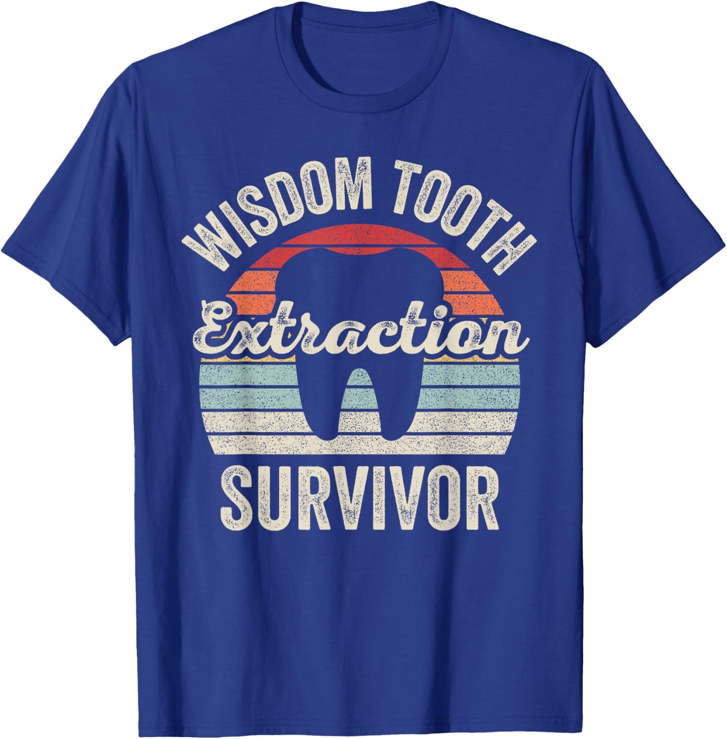 Retro Vintage Wisdom Tooth Extraction Survivor Dentist T-Shirt - T-Shirt | Royal