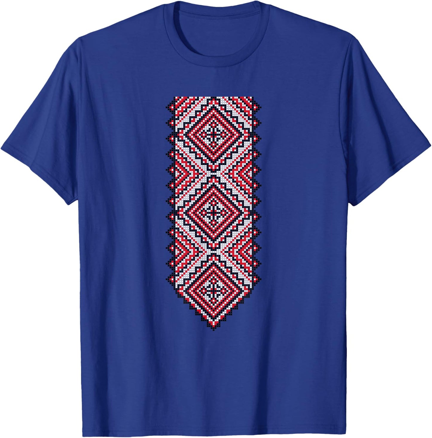 Ukrainian Embroidery Vyshyvanka Print Folk Ethnic Ornament T-Shirt - T-Shirt | Royal