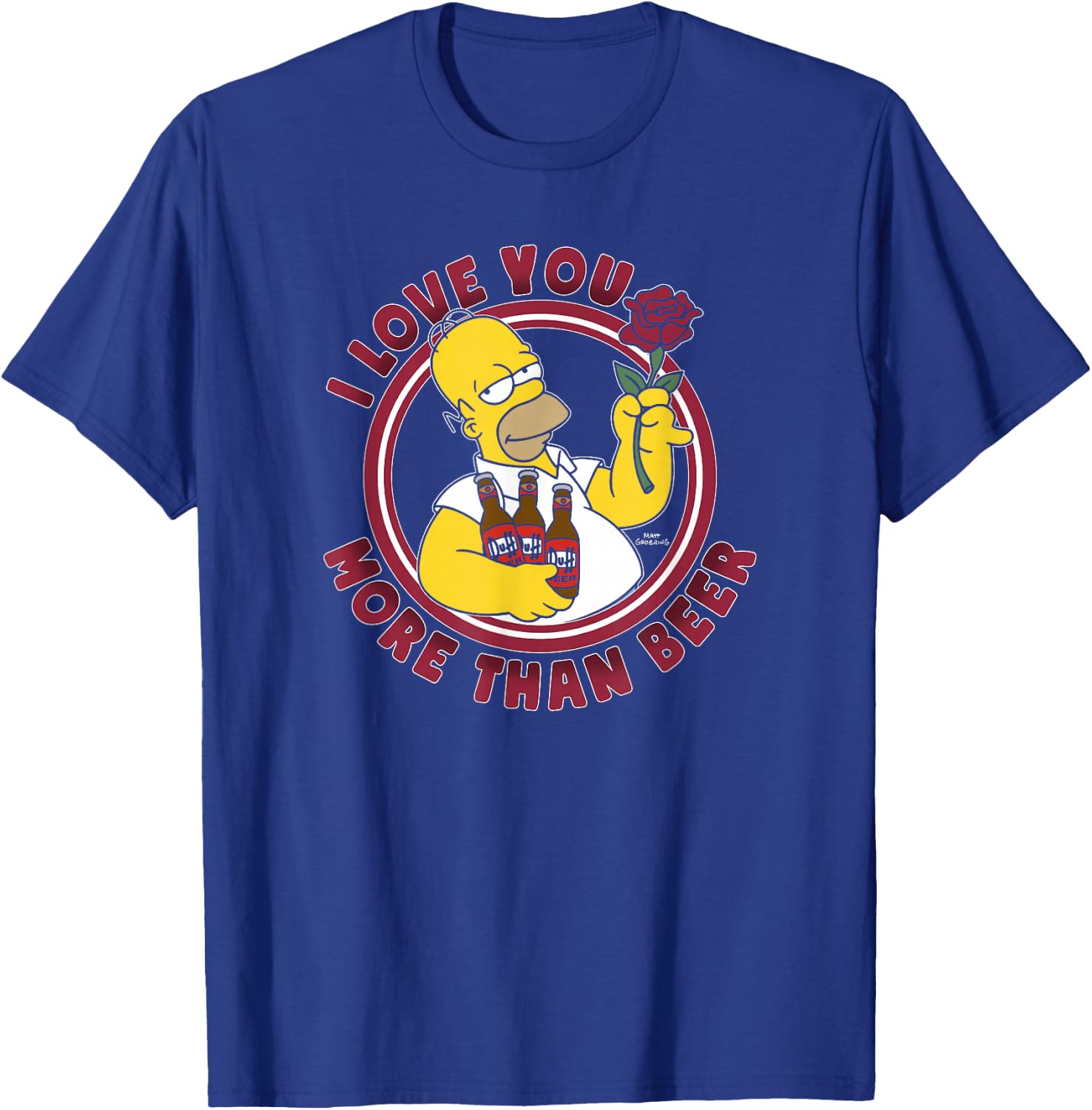 The Simpsons Valentine's Day Homer Love You More Than Beer T-Shirt - T-Shirt | Royal