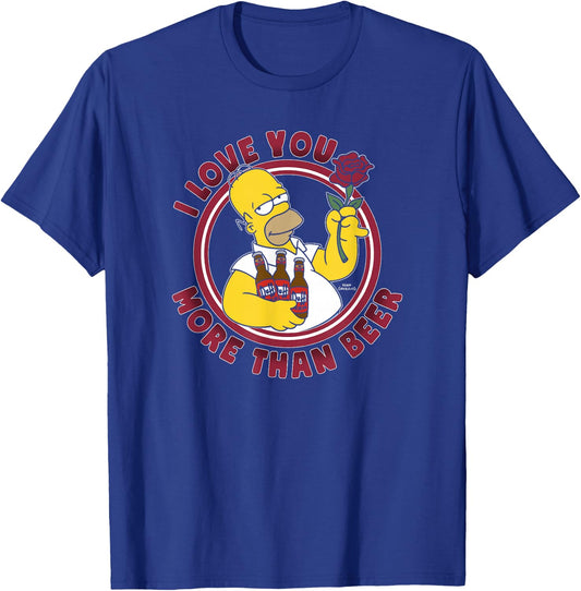 The Simpsons Valentine's Day Homer Love You More Than Beer T-Shirt - T-Shirt | Royal