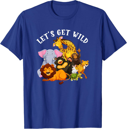Let's Get Wild Zoo Animals Safari Party Day At The Zoo T-Shirt - T-Shirt | Royal
