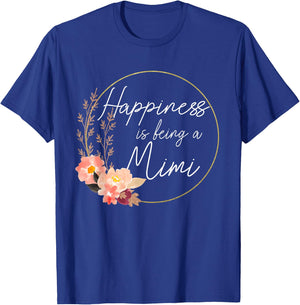 Happiness is being a Mimi Announcement Mothers Day T-Shirt - T-Shirt | Royal