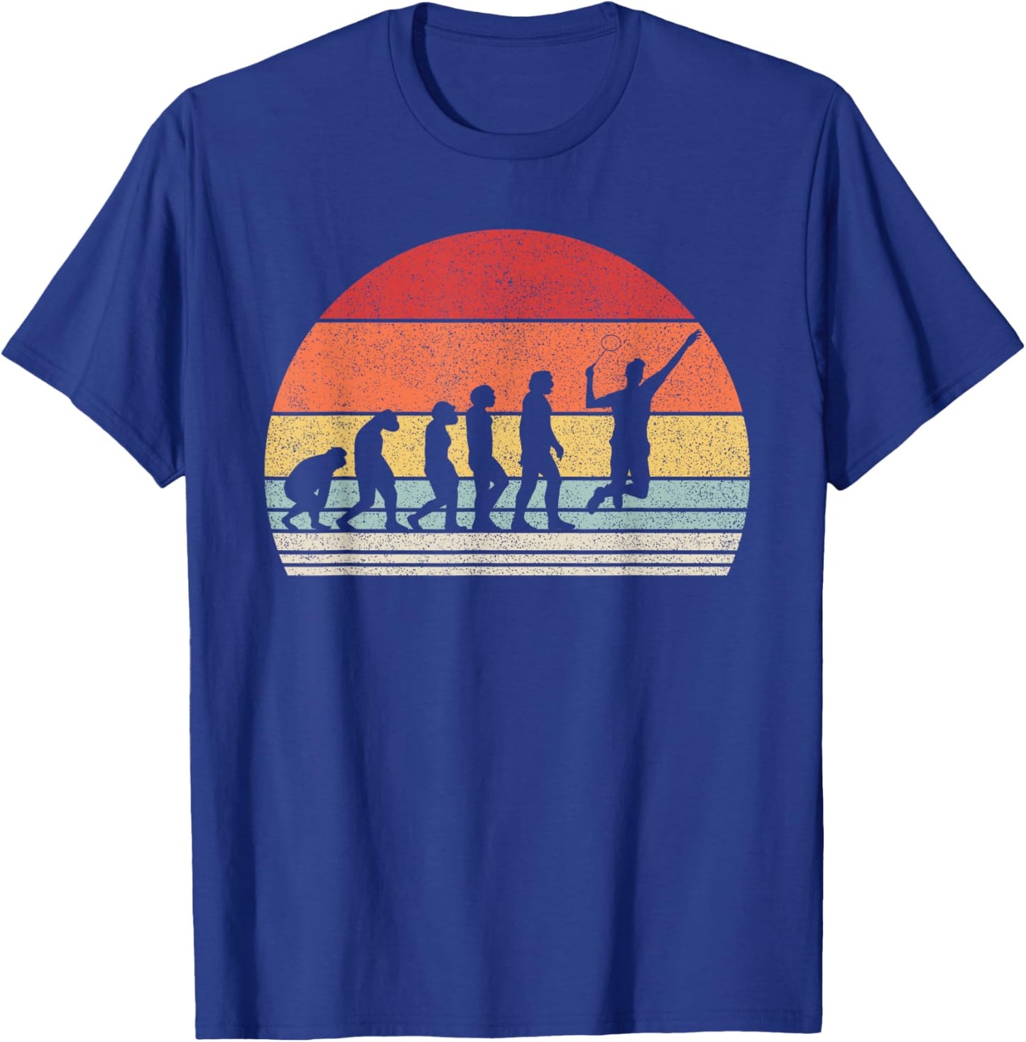 Vintage Retro Evolution Of Man Funny Tennis T-Shirt - T-Shirt | Royal
