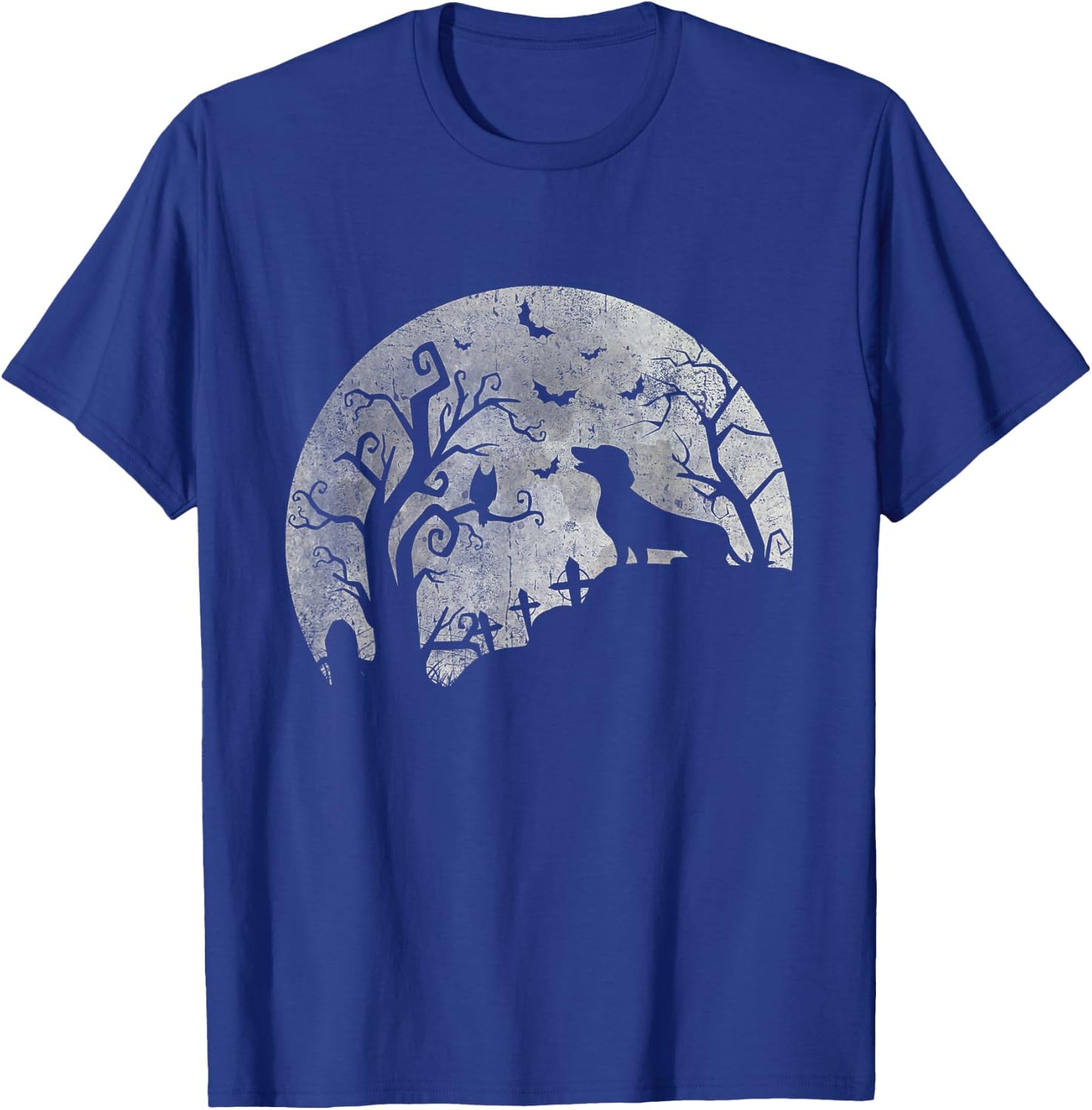 Dachshund And Moon Halloween Dachshund Lovers Pet Owner T-Shirt - T-Shirt | Royal