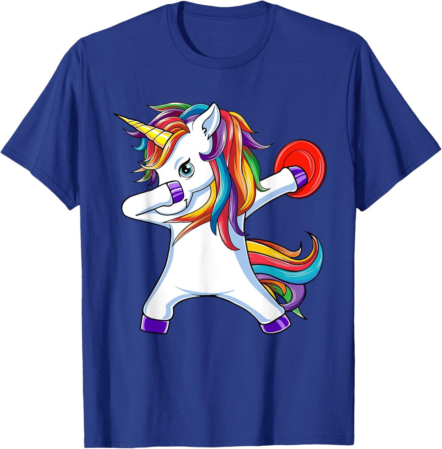 Dabbing Unicorn Funny Flying Disc Golf Player T-Shirt - T-Shirt | Royal
