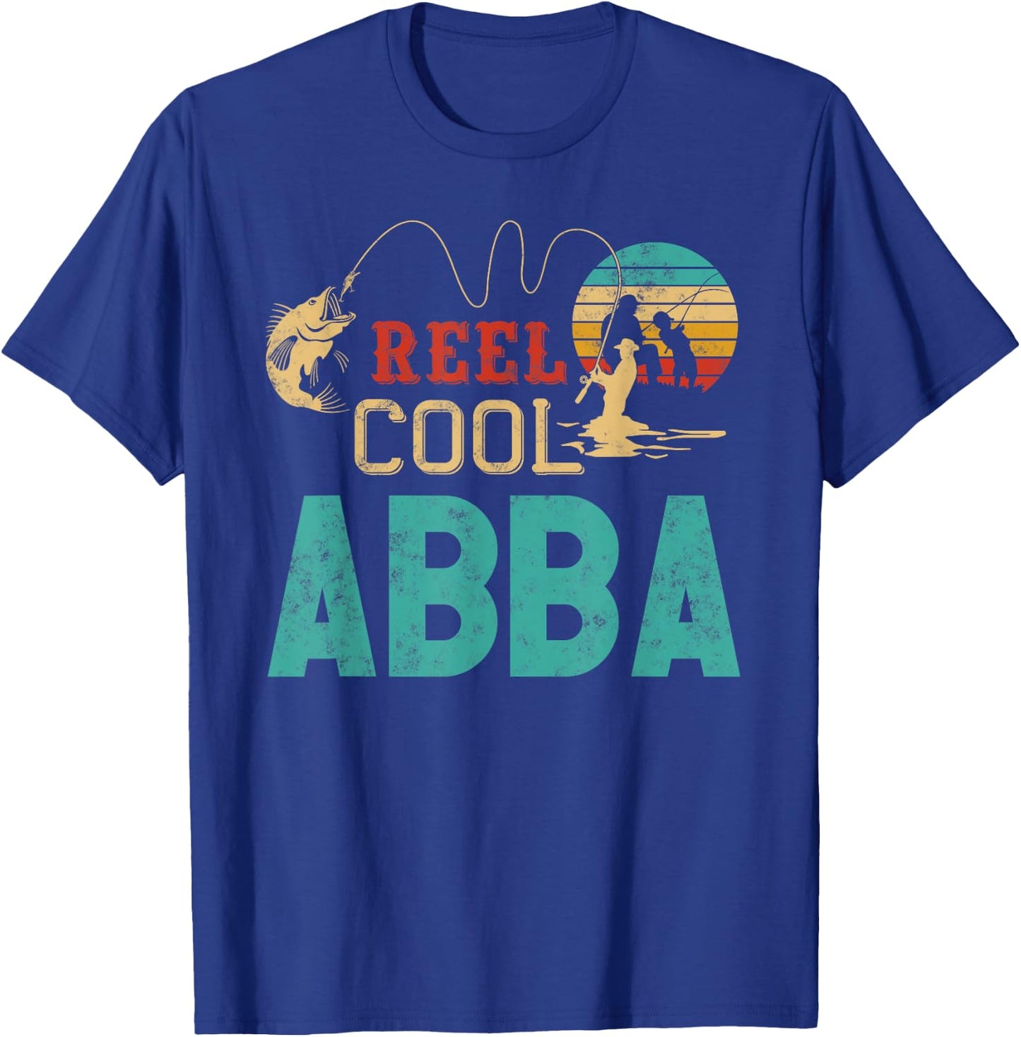 Reel Cool Abba vintage funny fishing rod Gift Abba T-Shirt - T-Shirt | Royal