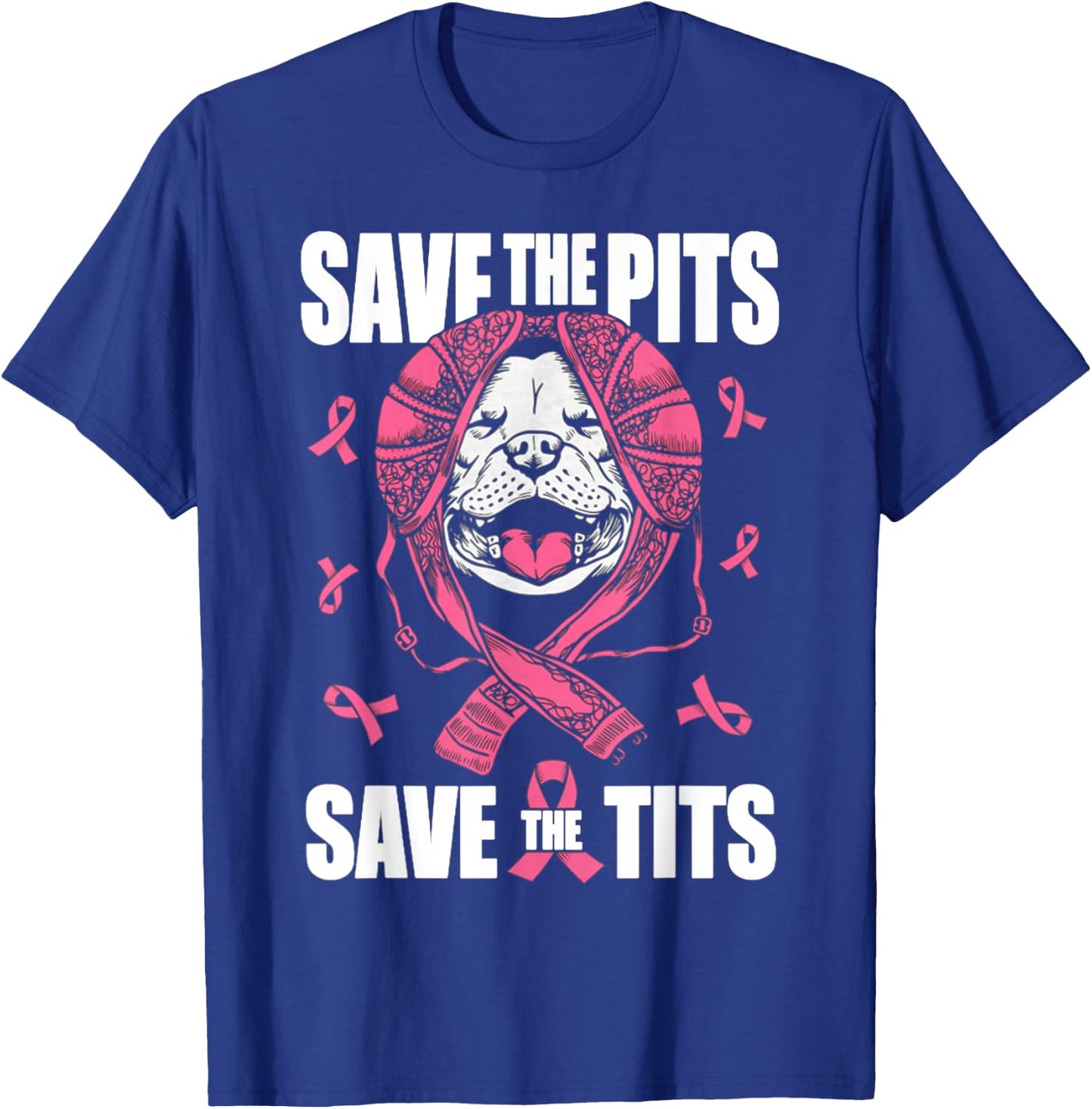 Save The Pits Save The Tits Breast Cancer Awareness T-Shirt - T-Shirt | Royal