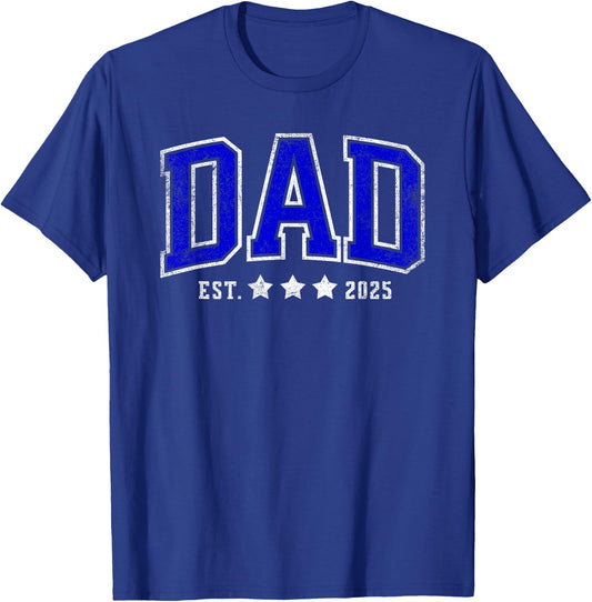Dad est. 2025 father daddy day T-Shirt - T-Shirt | Royal