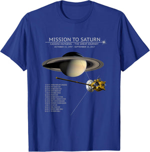 Cassini Huygens Saturn Mission Tour Grand Finale Space Gift T-Shirt - T-Shirt | Royal