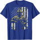 Military Soldier Combat Veteran Camouflage USA Flag -ON BACK T-Shirt - T-Shirt | Royal